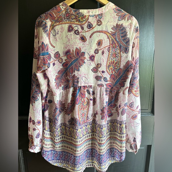 NEW DR2 WOMENS BOHO/PEASANT WITH TASSLE TIES SHEER SIZE SMALL - Picture 2 of 7